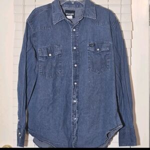 Wrangler Men's Blue Denim Shirt